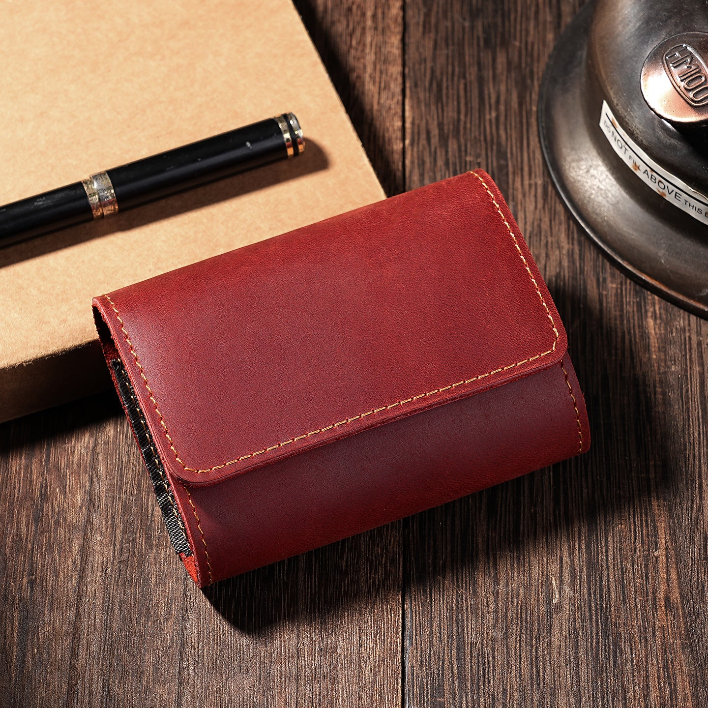 Klassische Lederfach Brieftasche