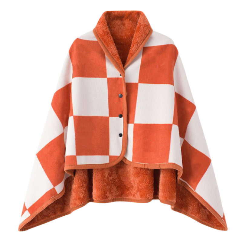 Damen Elegante und komfortable Fleece-Poncho-Decke Brehn