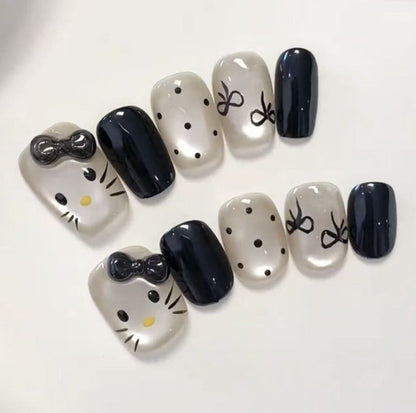 Künstlerische Katzen- und Hundethemen-Nagelverlängerungen Brehn