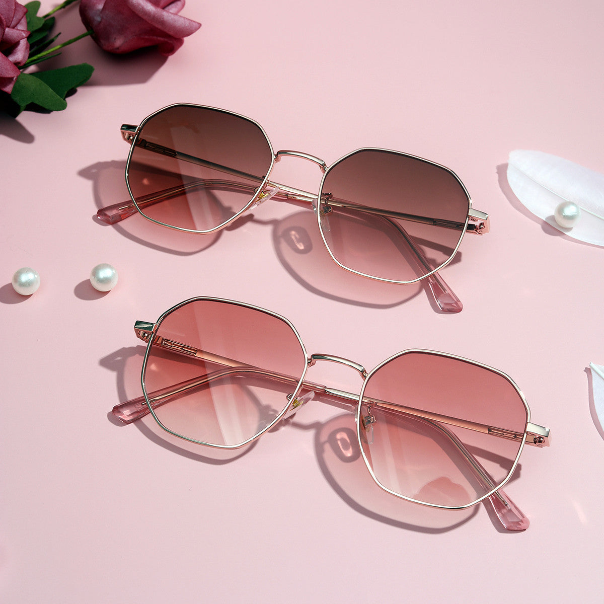 Damen modische Sonnenbrille mit ovalem Rahmen und polarisierten Gläsern Brehn