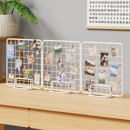 Desktop-Draht-Foto-Rasterdisplay mit Ständer und Mini-Clips