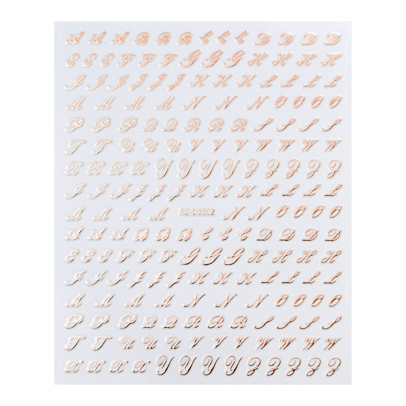 Dekorative Alphabet Nagelkunst Aufkleber