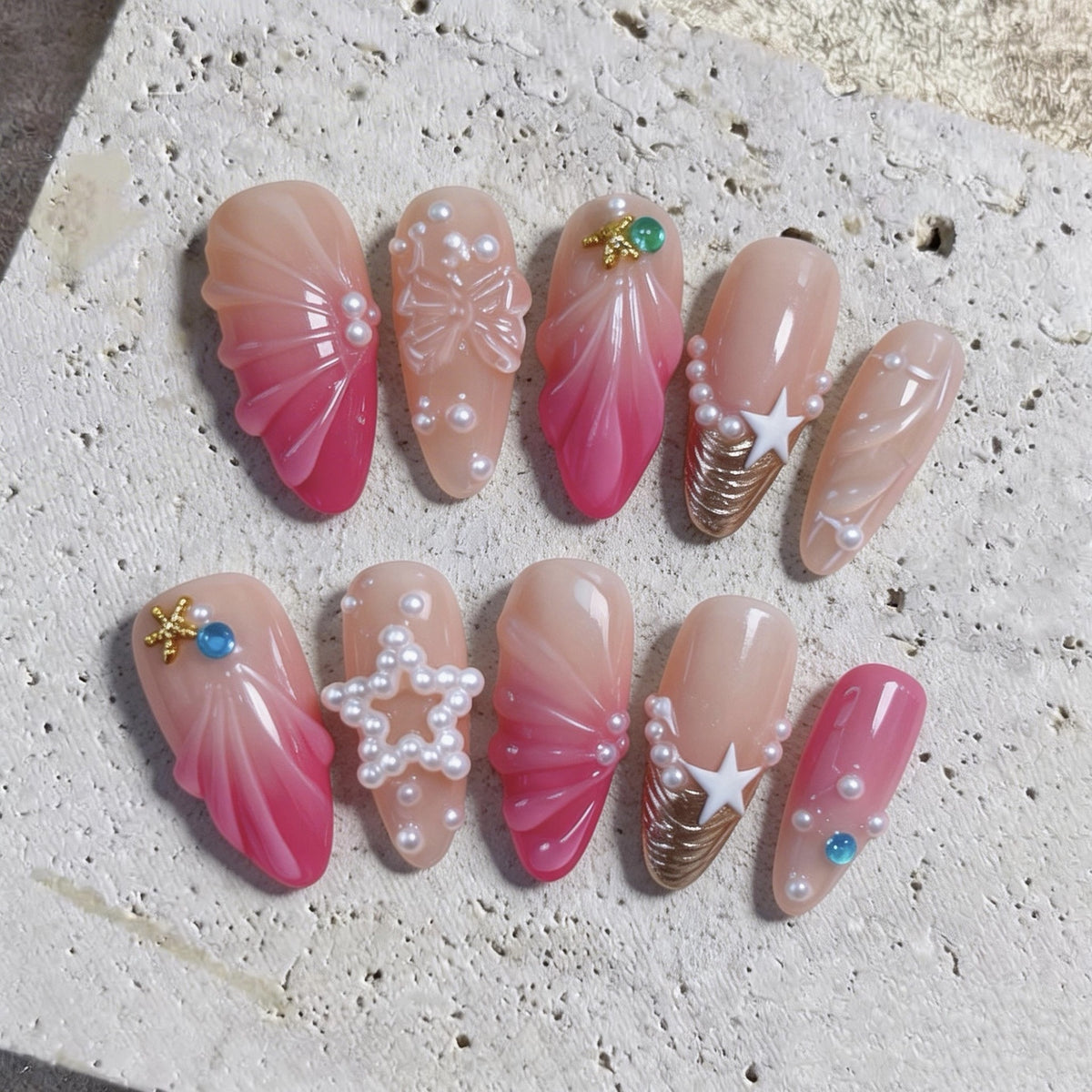 Dekorative 3D Nagelkunst Tipps Set