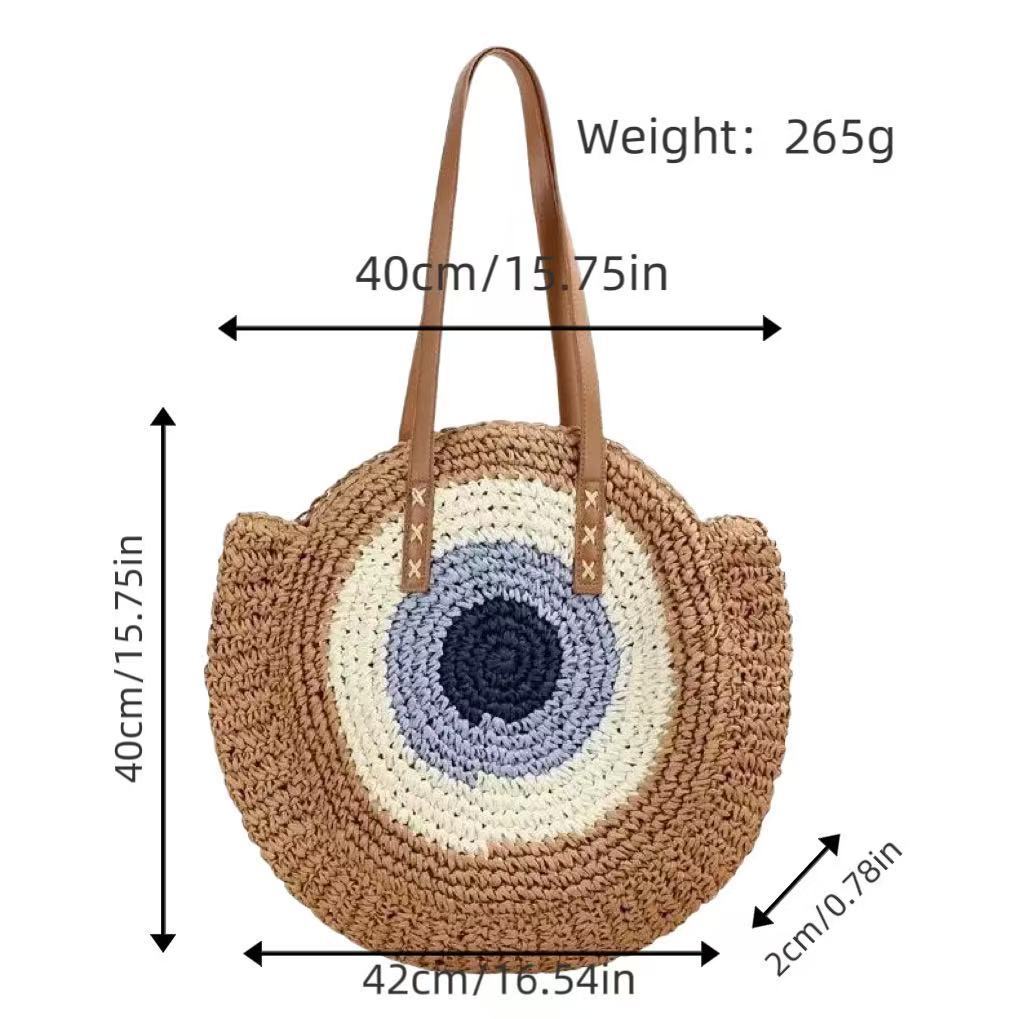 Handgefertigte Basttasche mit Auffälligem Farbverlauf Brehn