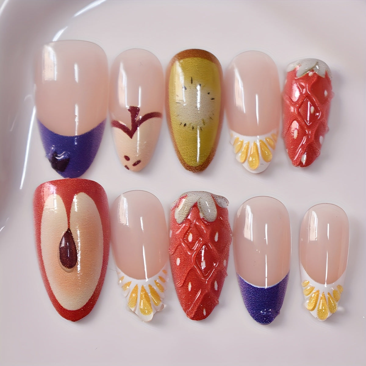 Künstlerisches Gel-Nagelkunst-Design Brehn