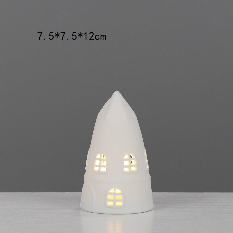 Dekorative hausförmige keramische Nachtlampe Brehn