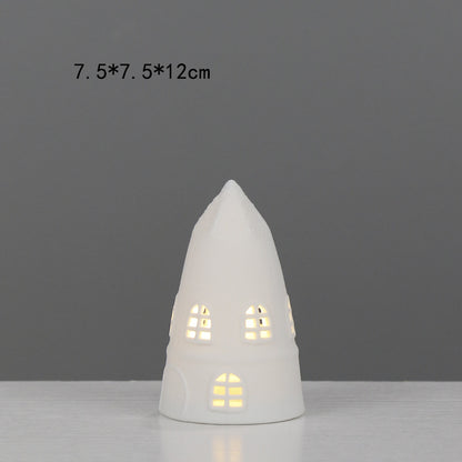 Dekorative hausförmige keramische Nachtlampe Brehn