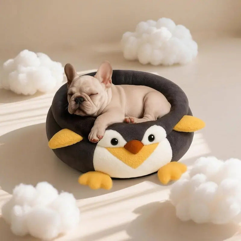 Pinguin-Themen-Plüsch-Hundebett
