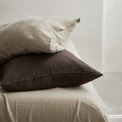 Atmungsaktives Baumwoll‑Musselin Bettwäsche‑Set mit natürlicher Crinkle‑Struktur