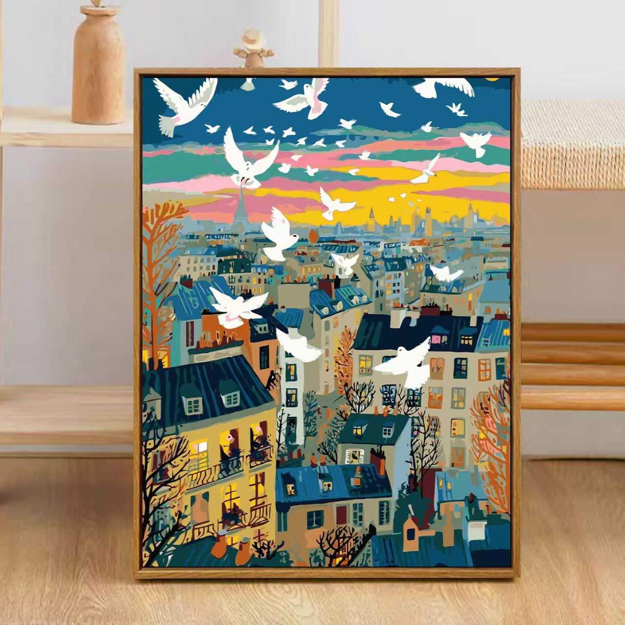 Bunte Stadt Skyline Kunstdruck Brehn