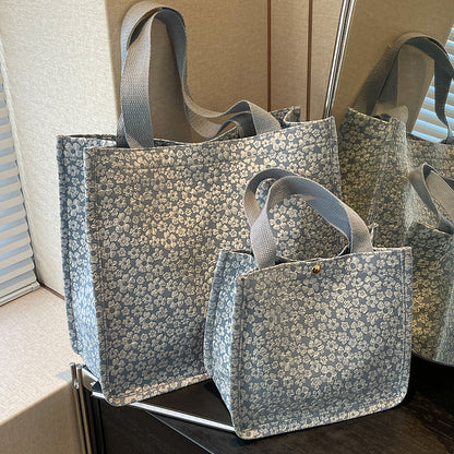 Blumenmuster Stoff Schultertasche
