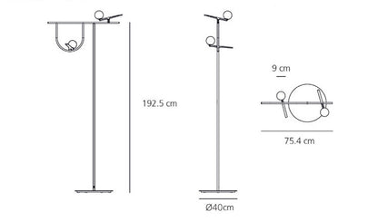 Moderne Multifunktionale Stehlampe mit integriertem Beistelltisch