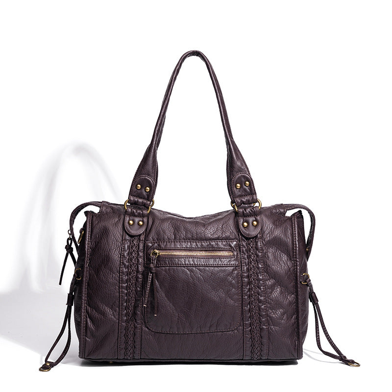 Distressed Leder Satchel Tasche Brehn