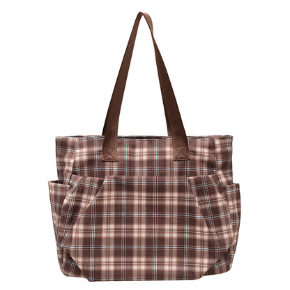WoSpacious Plaid Utility Tote Bag Brehn