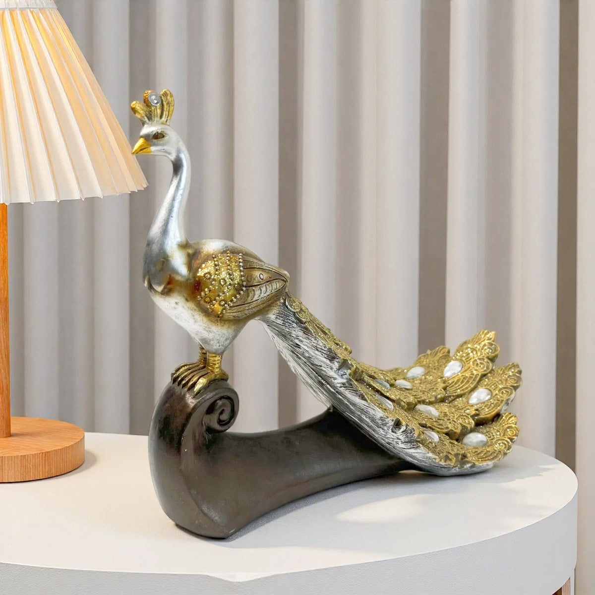 Prunkvolle Pfau Deko Skulptur Brehn