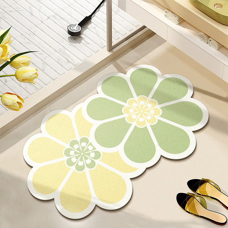 Blumenmuster wasserabsorbierender Badteppich