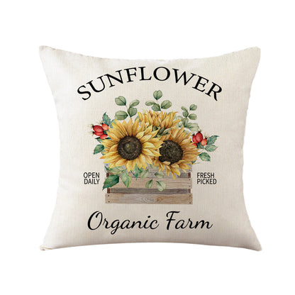 Damen Kissenbezug mit Sonnenblumenmuster Brehn