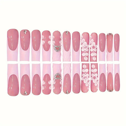 Dekorative florale Applikation Press-On Nägel Brehn