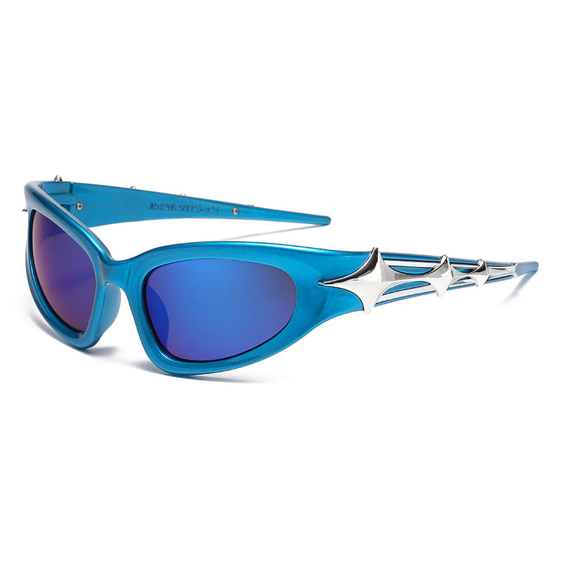 Damen futuristische Sonnenbrille mit einzigartigem Sternedesign Brehn