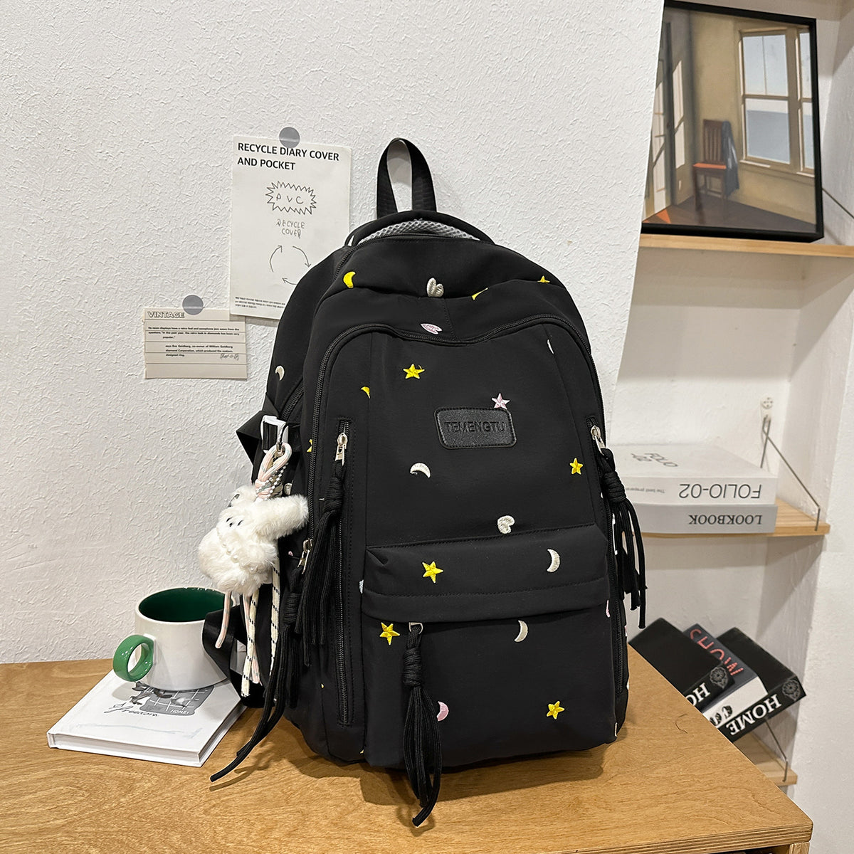 Stylischer Bestickter täglicher Rucksack Brehn
