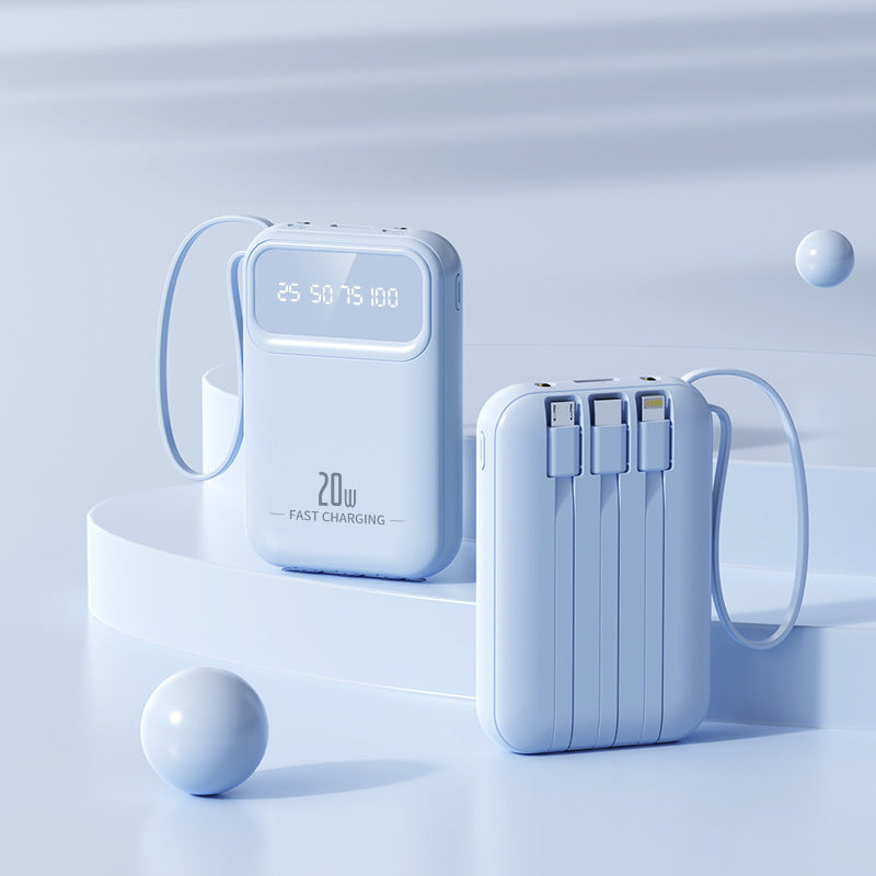 Kompakte Powerbank mit integrierten Schnellladeanschlüssen Brehn