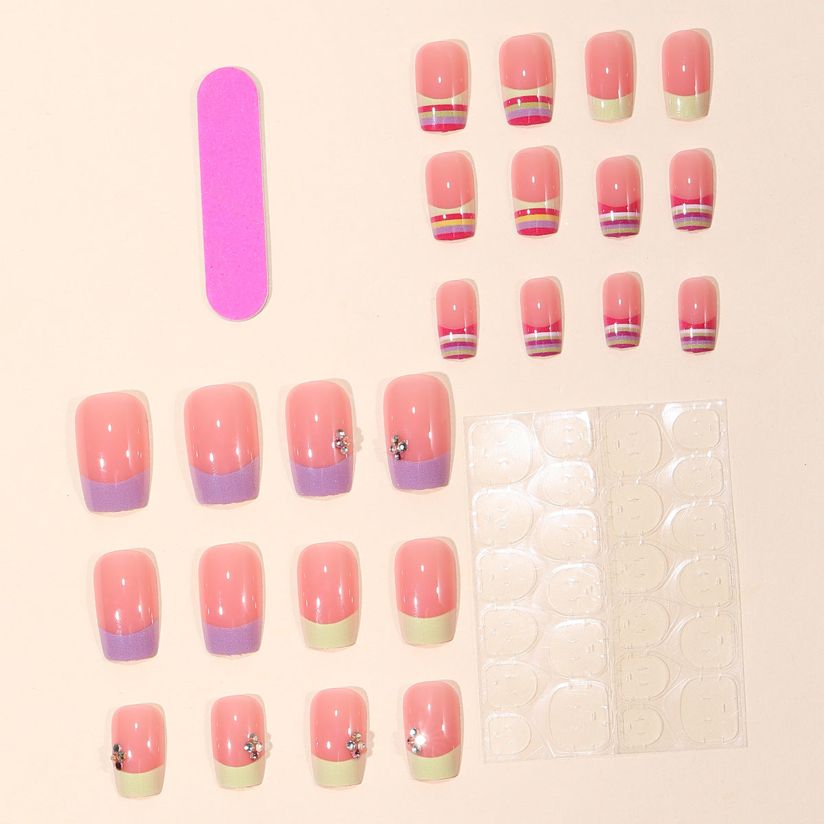 Dekorative 3D Französische Tipp Nagelkunstverlängerungen Brehn