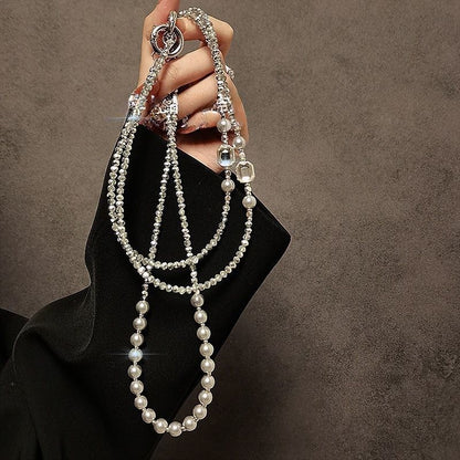 Elegante Crystal Beaded Brillen Kette Brehn 1790136027
