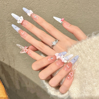 Dekoratives Press-On Nagelkunst-Set mit fantasievollen Charakteren