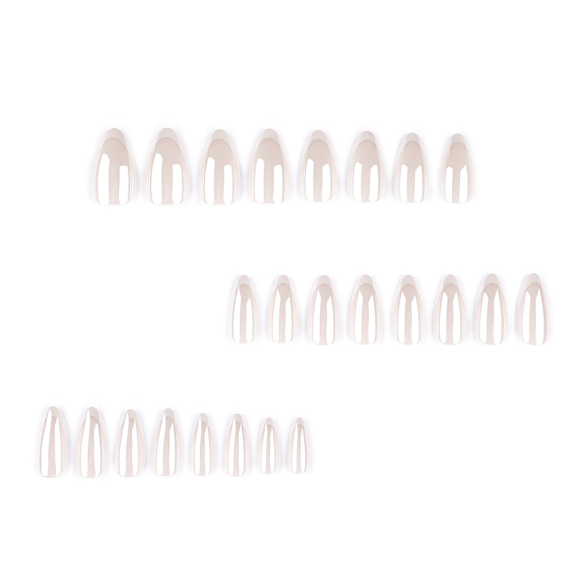 Kunstvolle Stiletto-Nägel mit Eleganten French-Tip Verzierungen Brehn