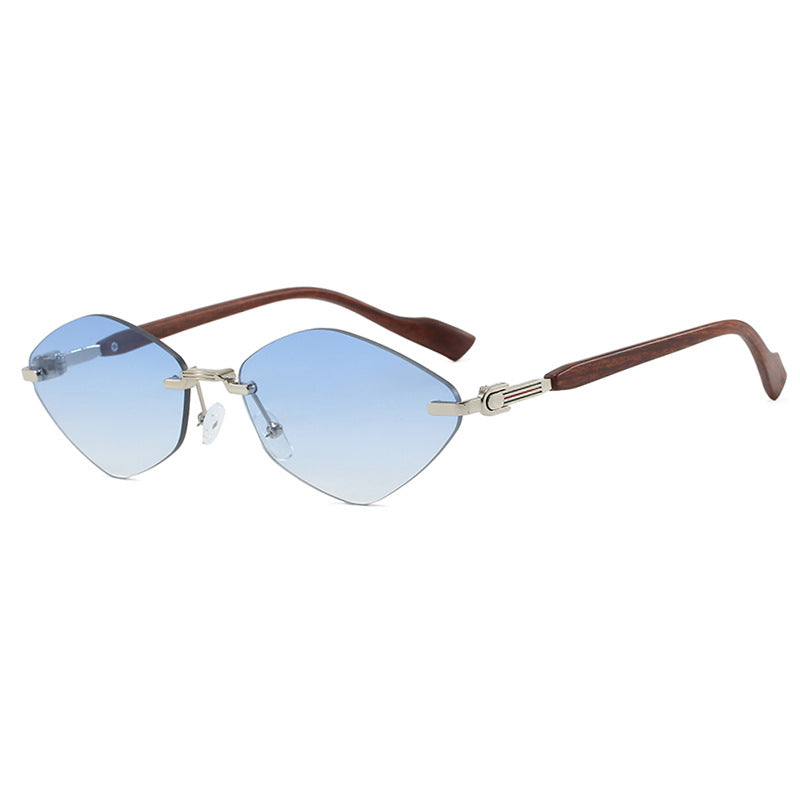 Damen geometrische Sonnenbrille mit luxuriösen Holzarmen und polarisierten Gläsern Brehn
