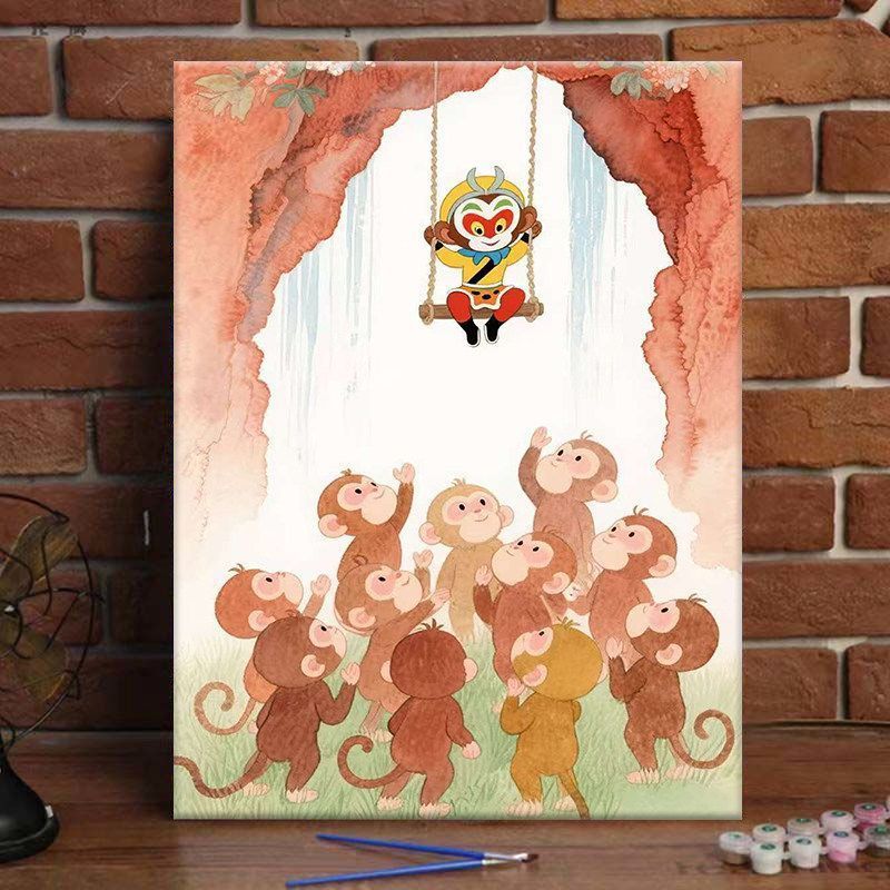 Verspielt Affe Abenteuer Kunst Druck Brehn