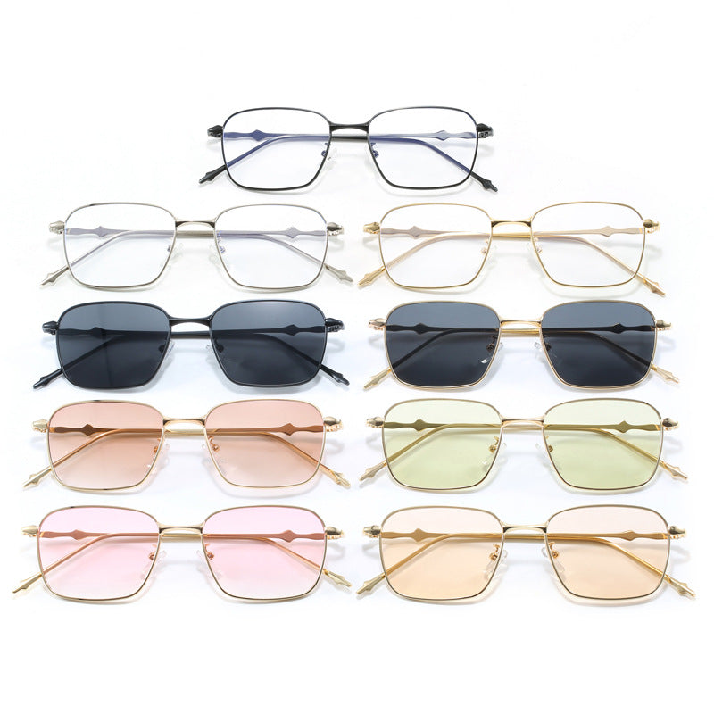 Damen elegante quadratische Sonnenbrille mit hochwertigem Metallrahmen Brehn