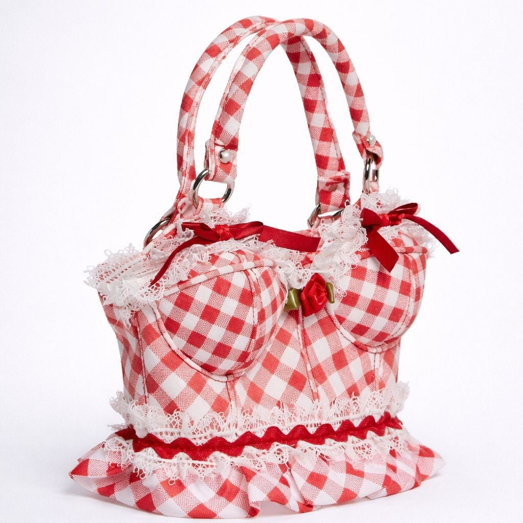 Verspielt Gingham Druck Handtasche