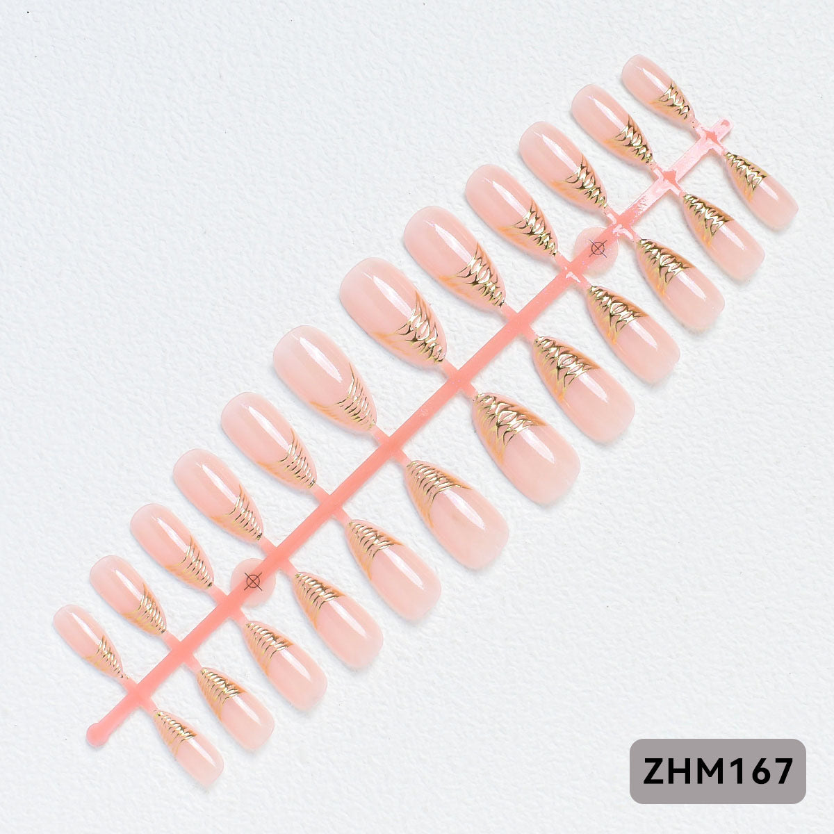 Elegante Press-On Nagelspitzen mit goldenen Details Brehn