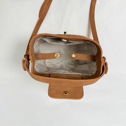 Gewebte Leder Eimer-Handtasche