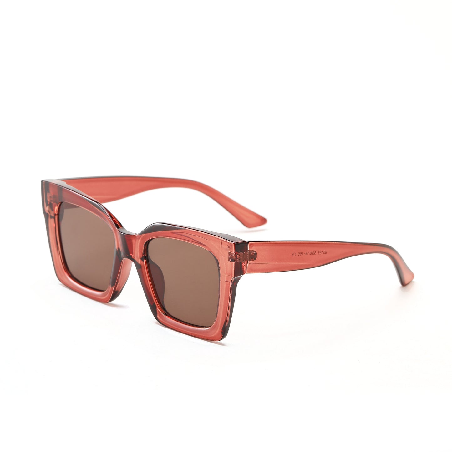 Damen modische quadratische Sonnenbrille mit transparentem Rahmen Brehn