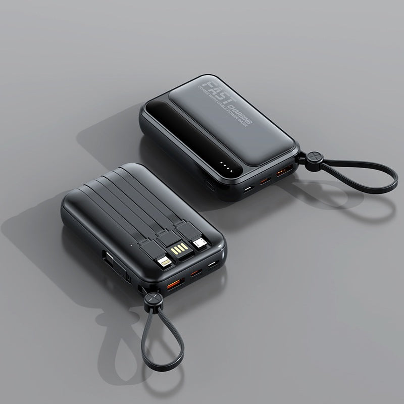 Tragbare Powerbank mit integrierten Schnellladeanschlüssen und multifunktionalem Kabel Brehn