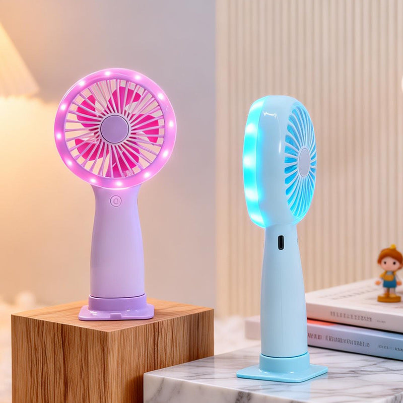 Damen Tragbarer Handventilator mit LED-Licht und USB-Anschluss Brehn
