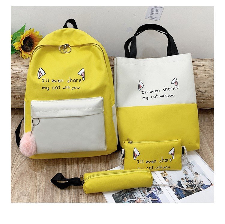 Fun-Themen Katzenprint Rucksack Set Brehn