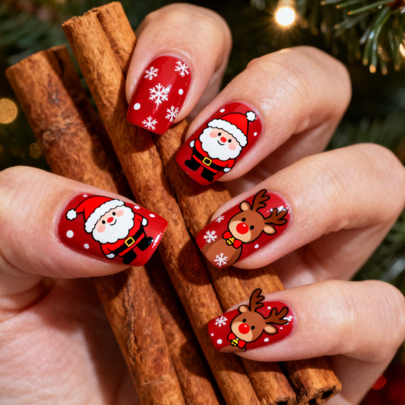 Festliches Urlaubs-Themen Press-On Nagelkunst-Set Brehn
