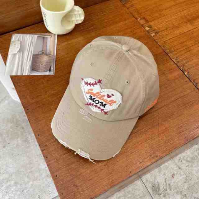 Damen Bedruckte Baseballmütze mit Herz-Stickerei Brehn