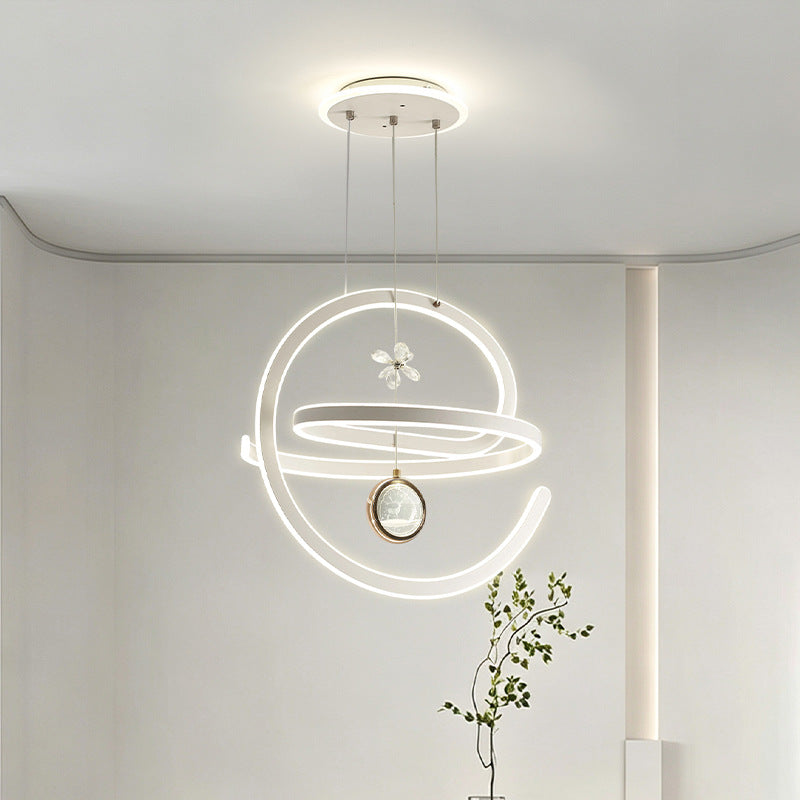 Moderne Spiral-LED-Pendelleuchte