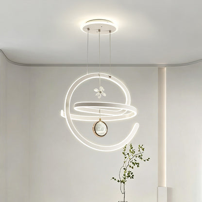 Moderne Spiral-LED-Pendelleuchte