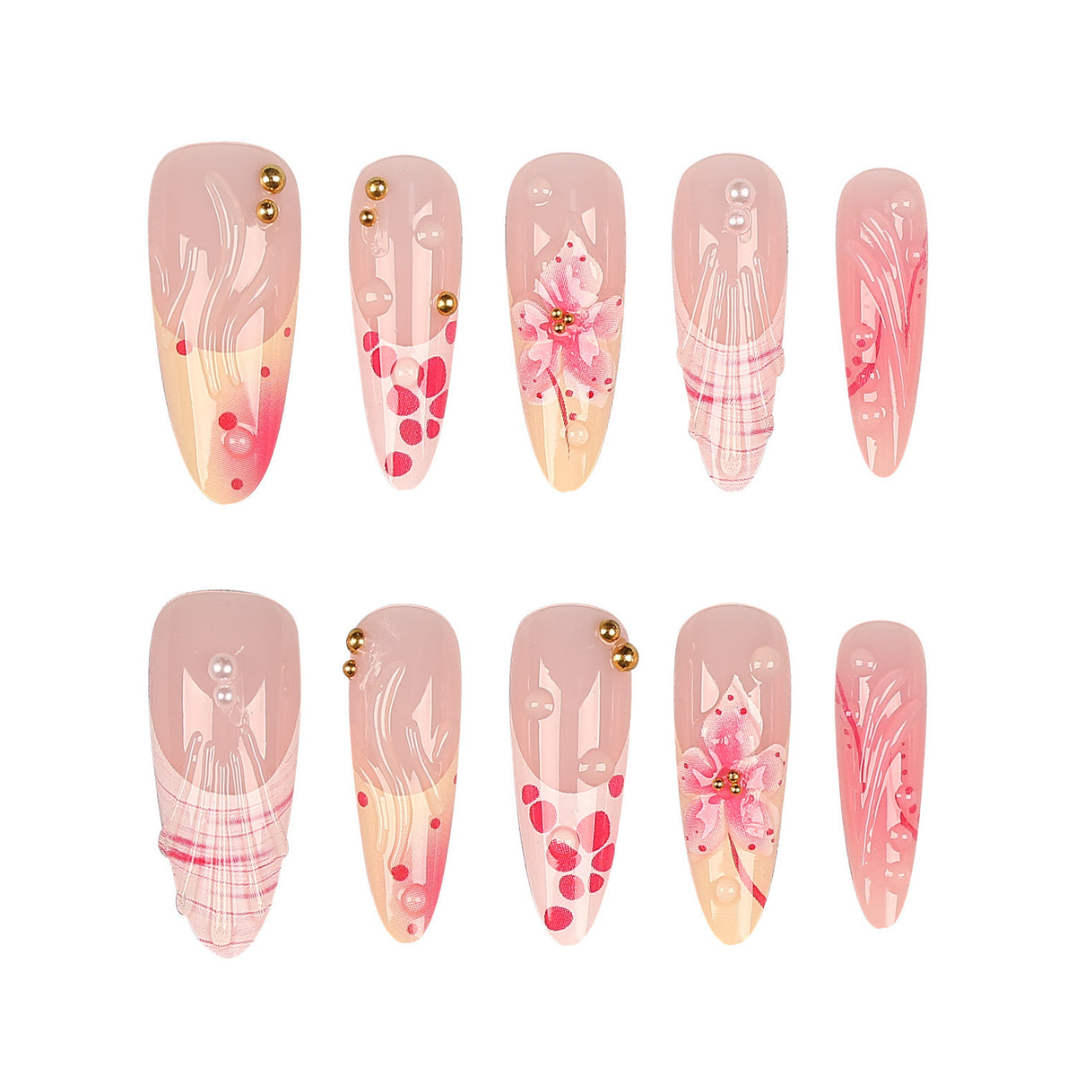 Künstlerisches Floral-Nagelspitzen-Set