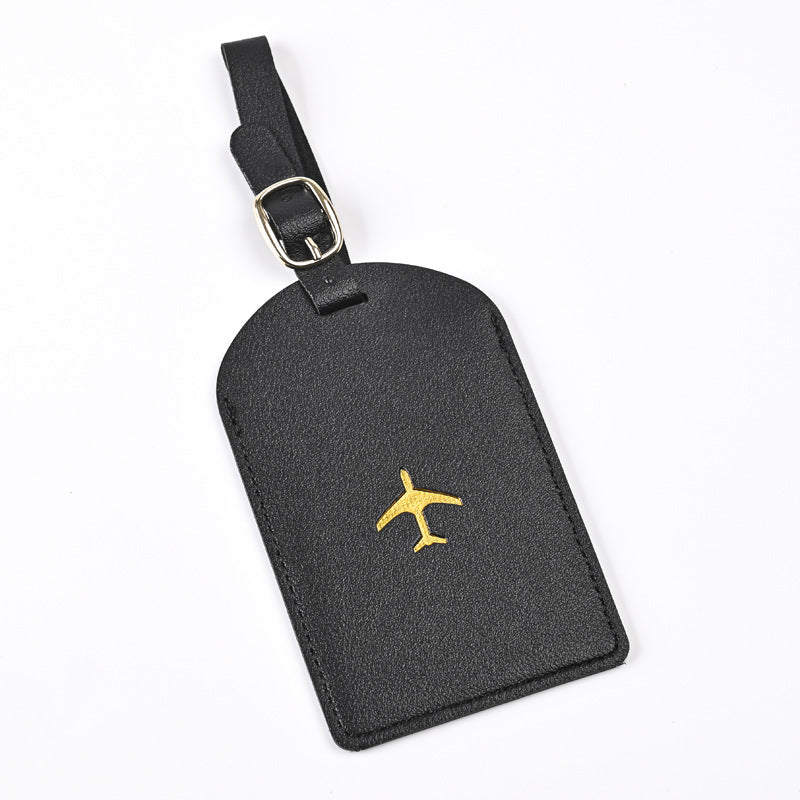 premium leder gepäckanhänger mit verstellbarem schnallenriemen und geprägtem flugzeug Brehn
