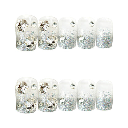 Rhinestone-verzierte Press-On Nagelkunst Brehn
