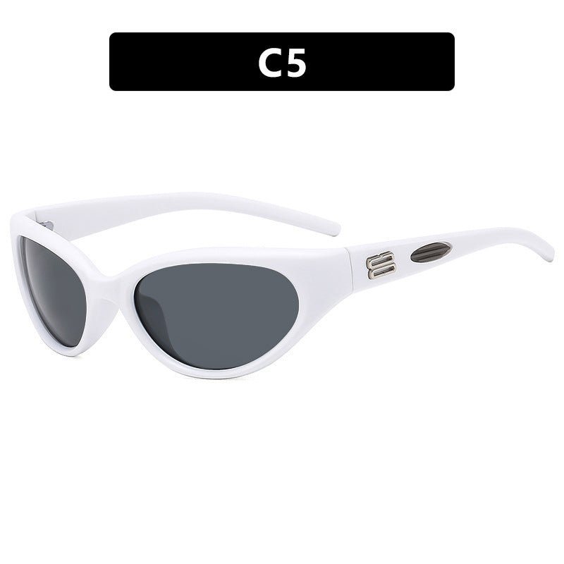 Damen extravagante Sonnenbrille mit geschwungenem Design Brehn