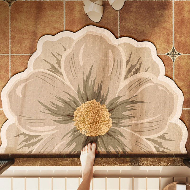 Florales Design Badezimmermatte Brehn