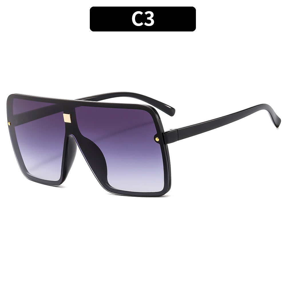 Oversized Geometrische Schild Sonnenbrille Statement Stil