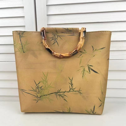 Elegante Tasche mit Bambusgriffen Brehn